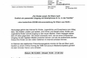 Infoveranstaltung für Eltern zum Umgang mit digitalen Medien