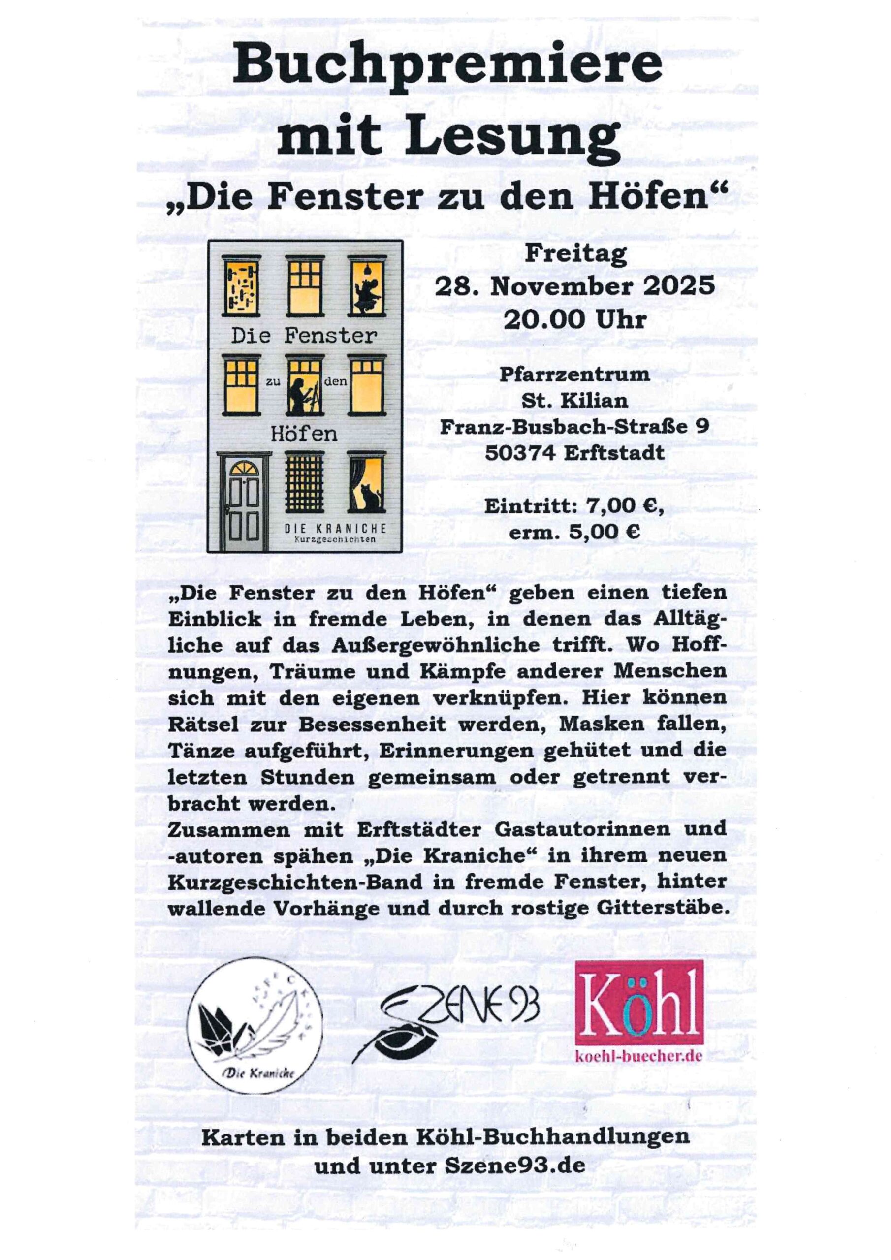 Buchpremiere mit Lesung Buchpremiere mit Lesung